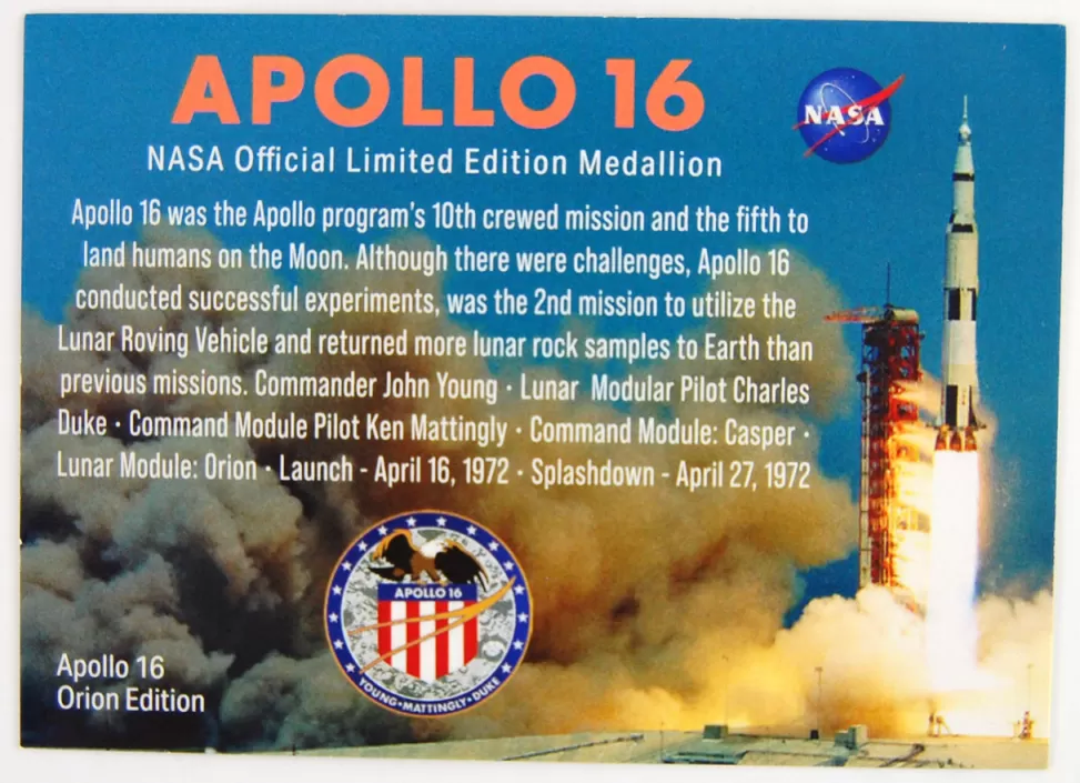 Store NASA Gear Apollo 16 50 Years Special Edition Medallion