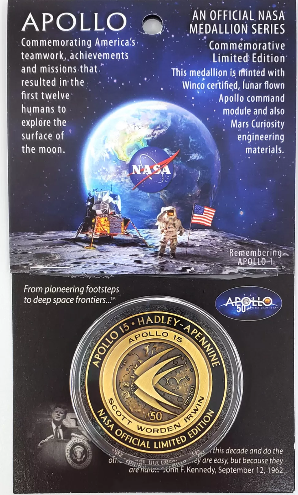 Best NASA Gear Apollo 15 Carded Medallion