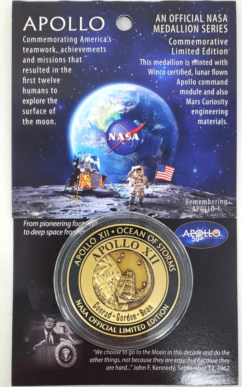 Outlet NASA Gear Apollo 12 50th Carded Medallion