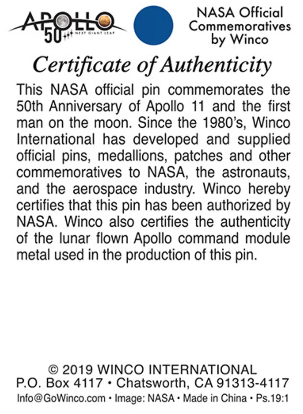 Fashion NASA Gear Apollo 50th - First Footprints Pin