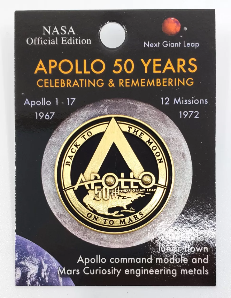 Best Sale NASA Gear NASA Apollo 50th Logo Round Pin