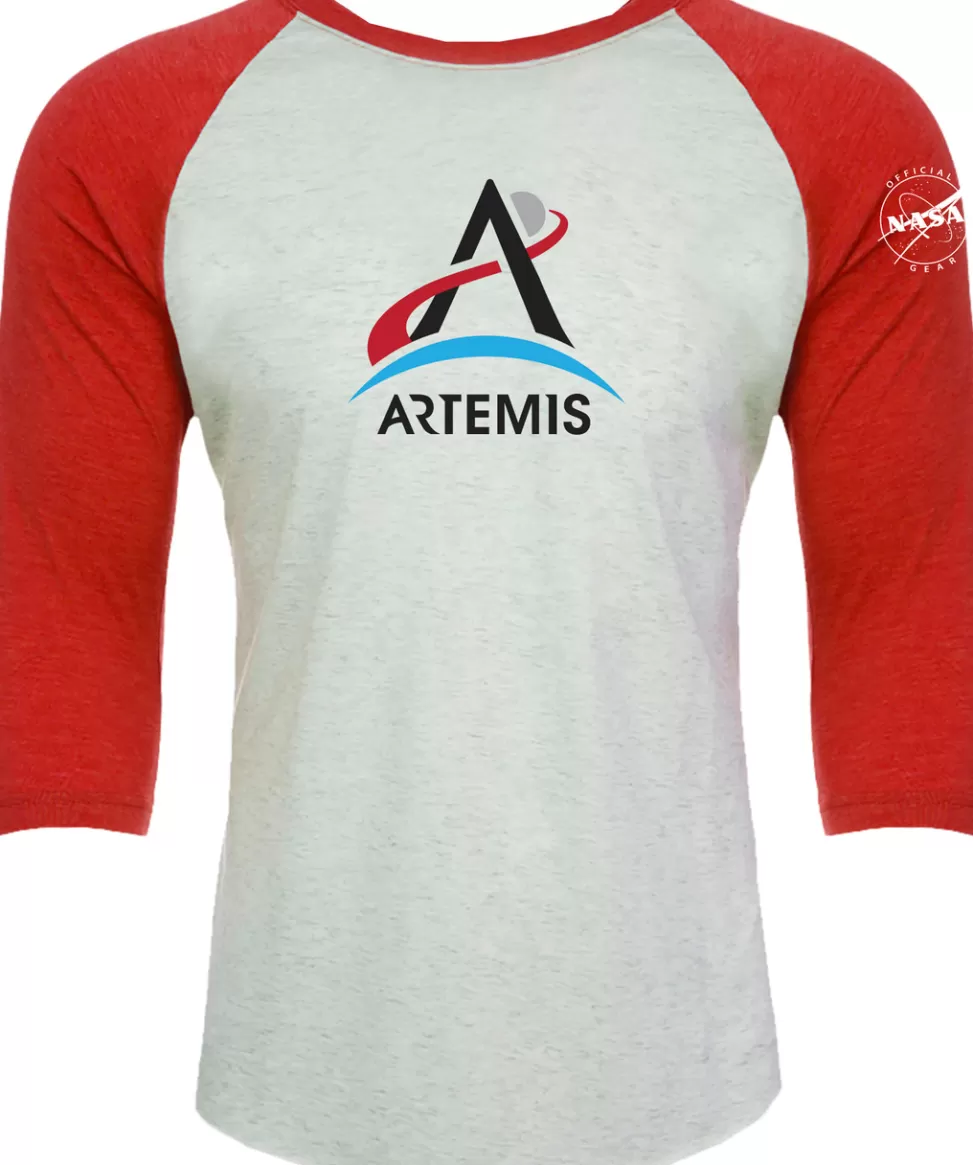 Online NASA Gear NASA Artemis Logo - Adult Baseball T-Shirt