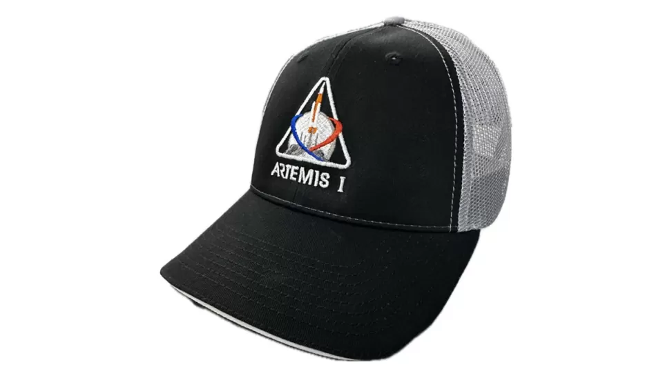 Flash Sale NASA Gear NASA Artemis Logo - Grey And Black Trucker Hat