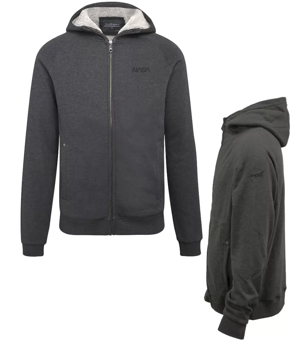 Best NASA Gear NASA Dual Logo - Nook Sherpa Zip Hoodie