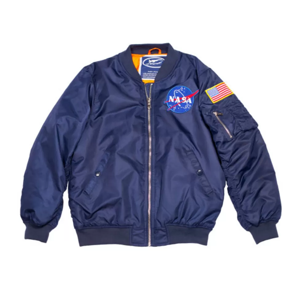 New NASA Gear NASA Meatball Logo - 2 Patch Adult Bomber Jacket