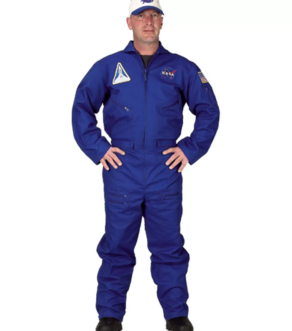 Best NASA Gear NASA Meatball Logo - Adult Flight Suit (Costume) Blue