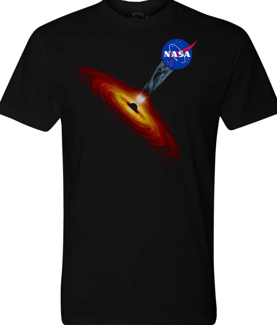 Clearance NASA Gear NASA Meatball Logo - Black Hole Art Adult T-Shirt