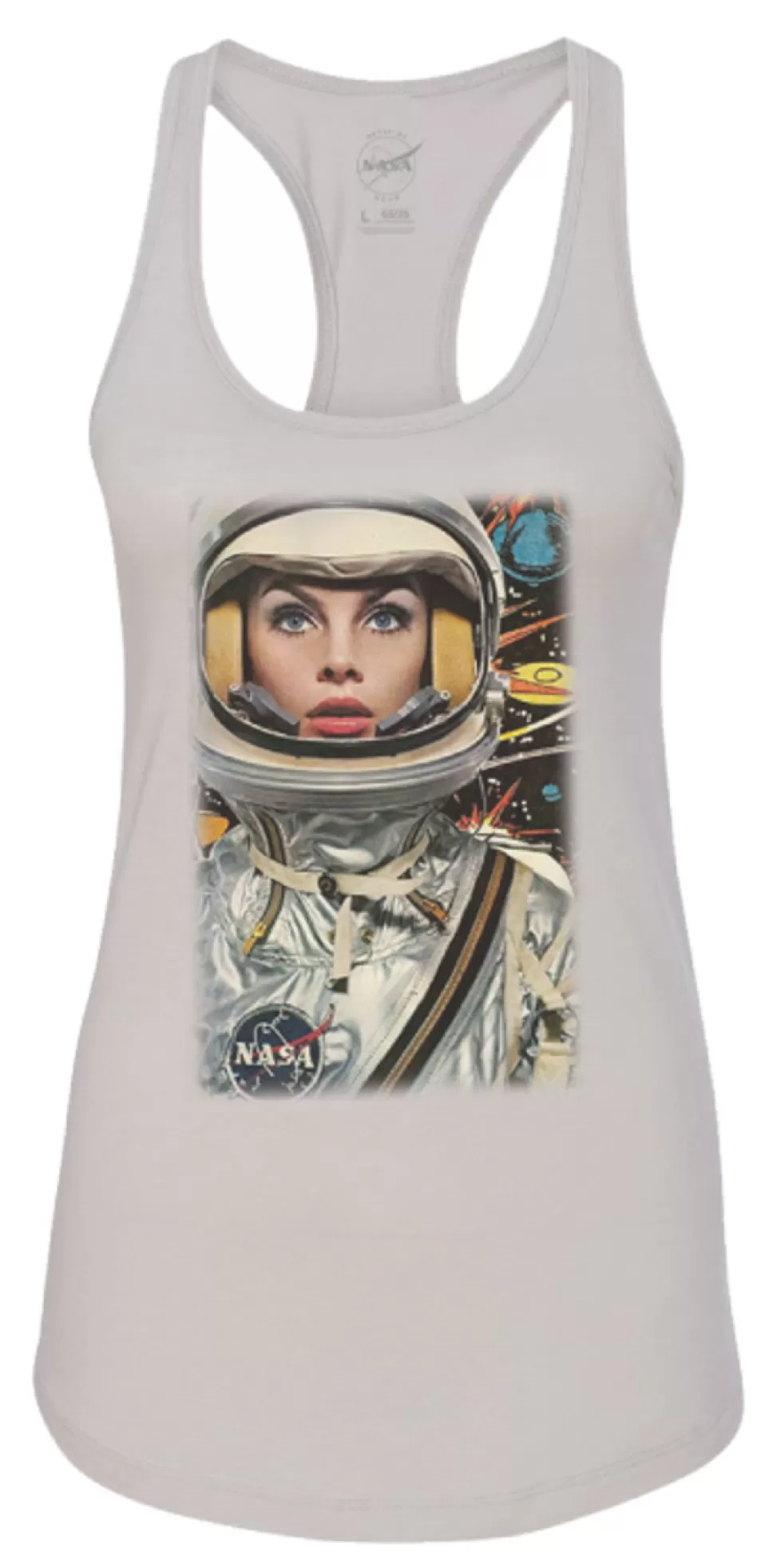 Best NASA Gear NASA Meatball Logo - Lady Astronaut Ladies Racerback Tank Top