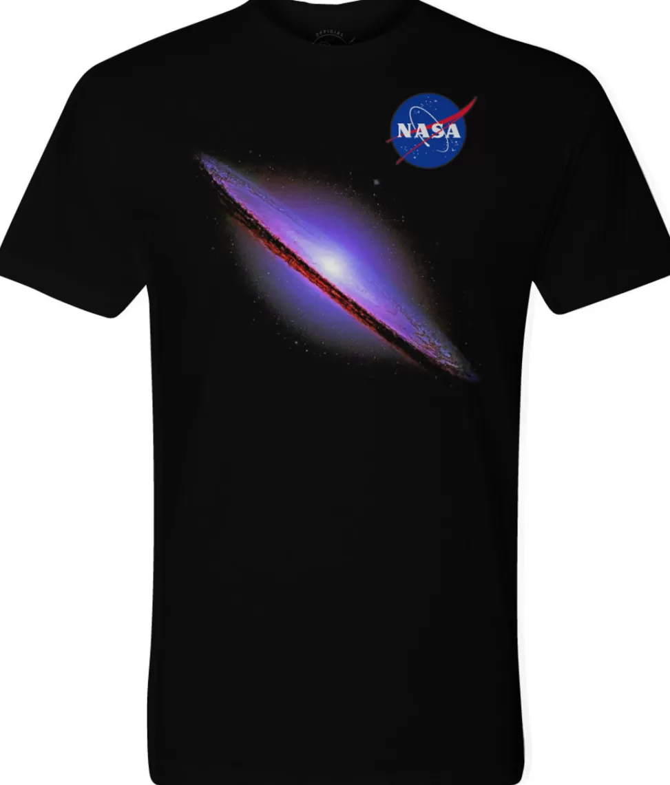 Fashion NASA Gear NASA Meatball Logo - Majestic Messier-104 (M-104) Sombrero Galaxy Adult T-Shirt