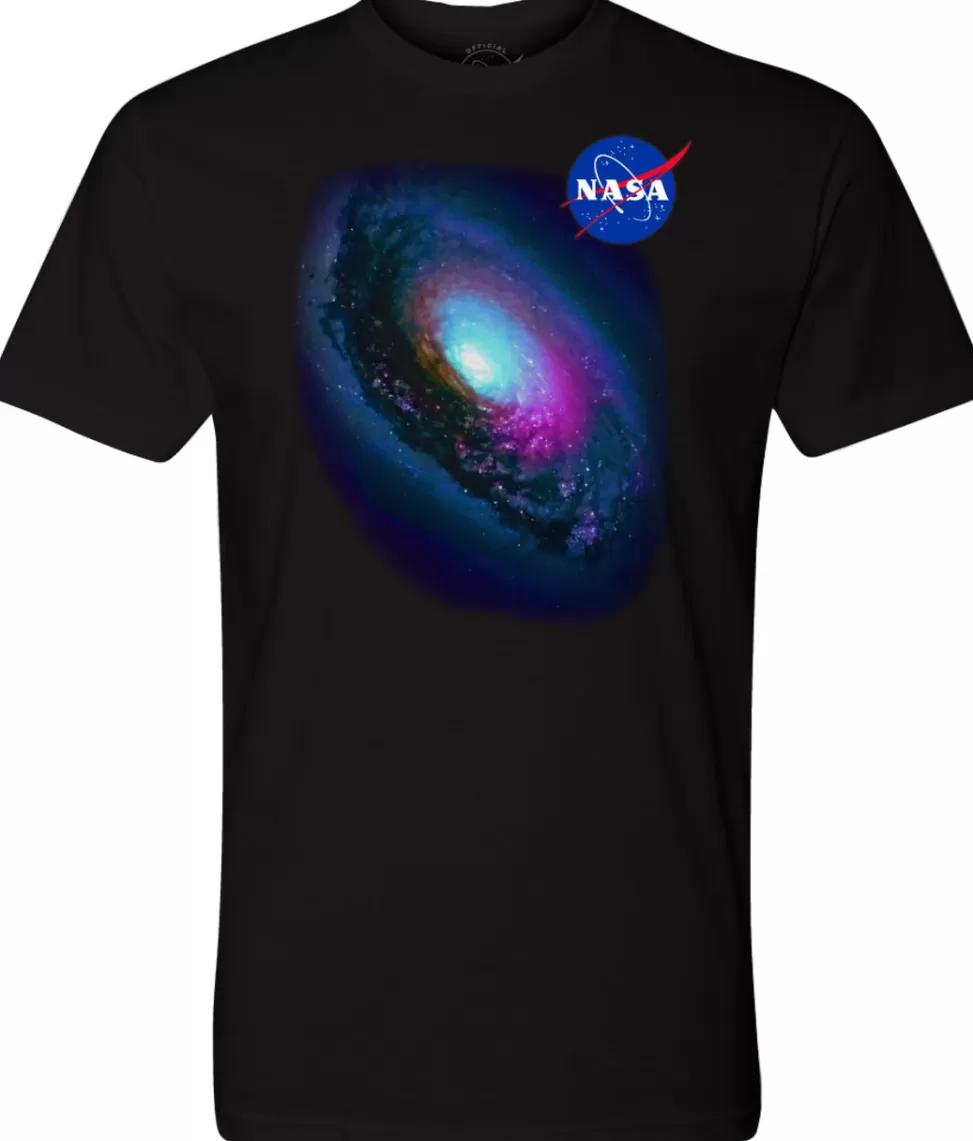 Best NASA Gear NASA Meatball Logo - Messier 64 (M64) "Black Eye" Galaxy Adult T-Shirt