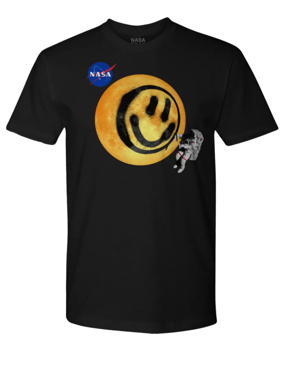 Store NASA Gear NASA Meatball Logo - Smiley Face Paint Adult T-Shirt