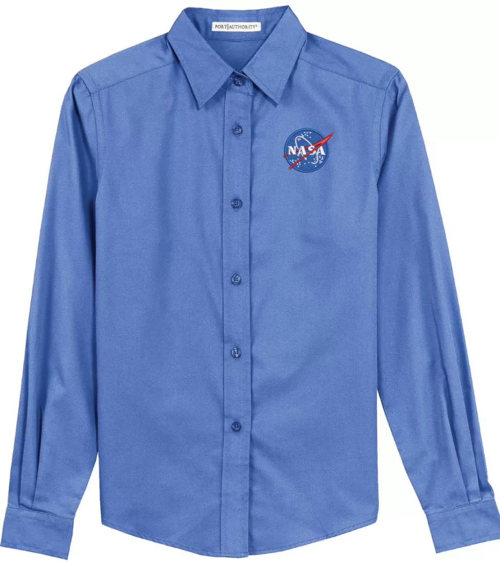 Clearance NASA Gear NASA Meatball Logo - Women's Long Sleeve Dress Shirt