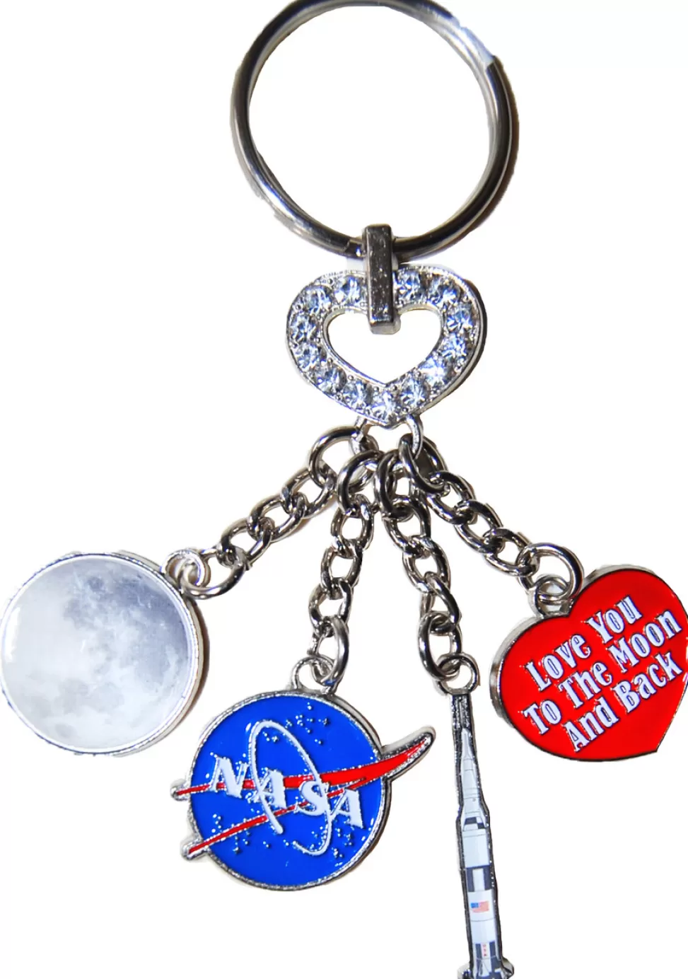 Best NASA Gear NASA Meatball Logo Love You to the Moon and Back Dangle Keychain
