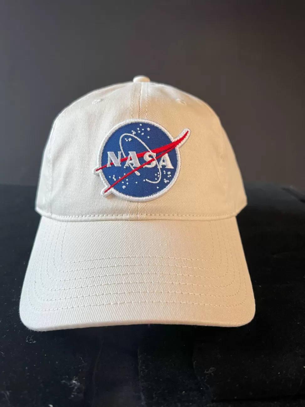 Cheap NASA Gear NASA Meatball Logo Patched Cotton Hat - Cream