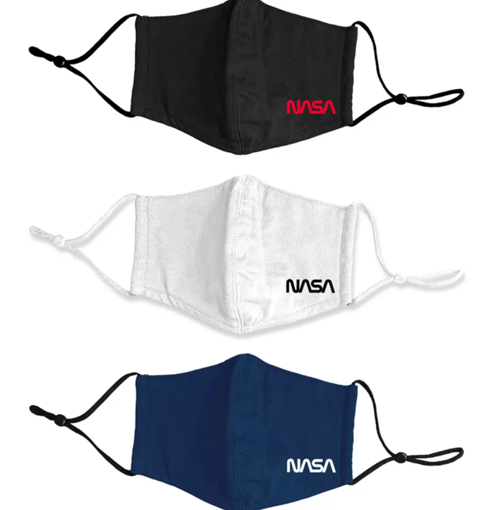 New NASA Gear NASA Worm Logo - 4 Layer Cotton Face Mask With Adjustable Ear Loops