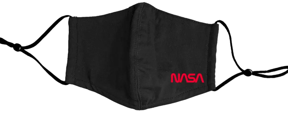 New NASA Gear NASA Worm Logo - 4 Layer Cotton Face Mask With Adjustable Ear Loops