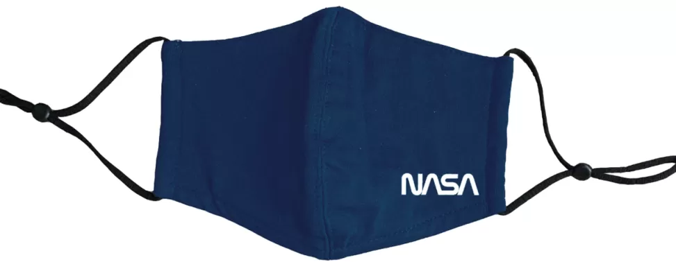 New NASA Gear NASA Worm Logo - 4 Layer Cotton Face Mask With Adjustable Ear Loops