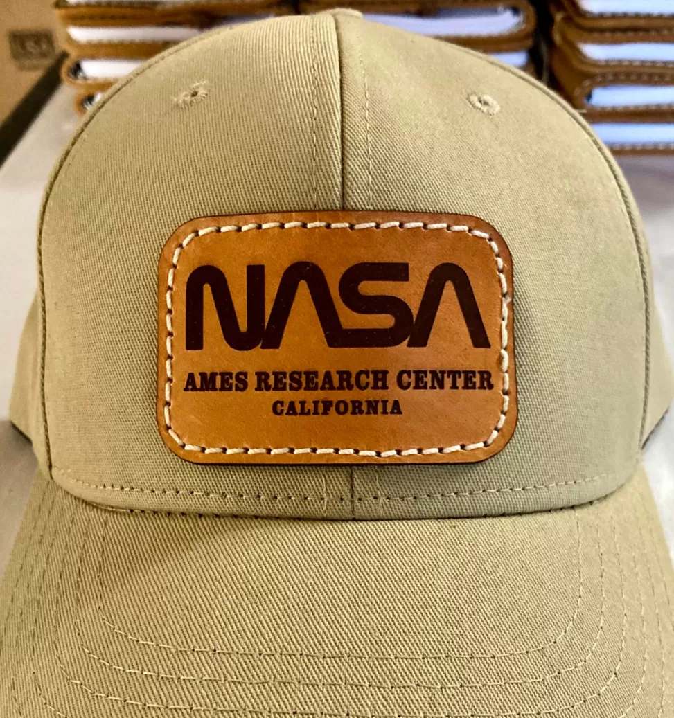 Discount NASA Gear NASA Worm Logo - Ames Research Center Leather Patch Hat