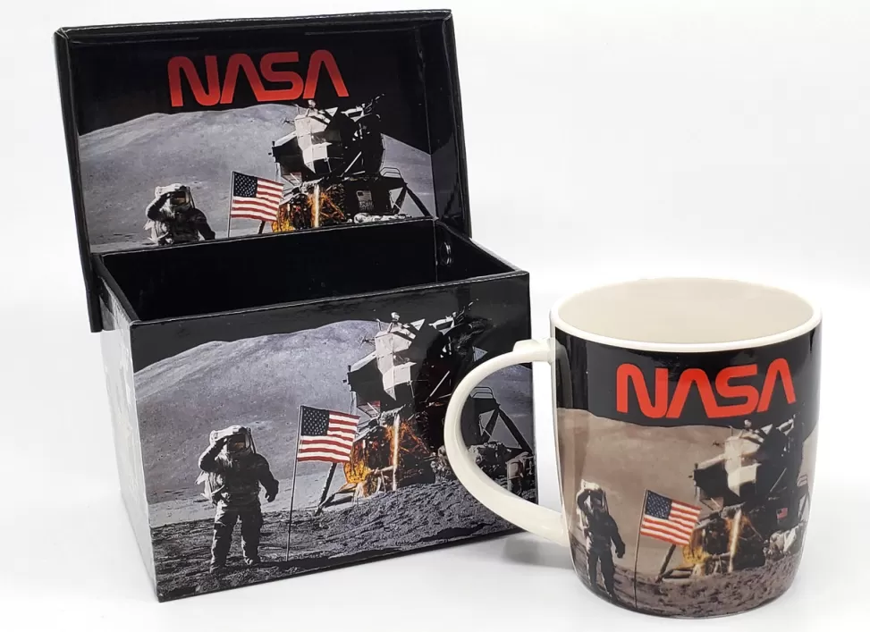 Shop NASA Gear NASA Worm Logo - Boxed Moon Landing Mug