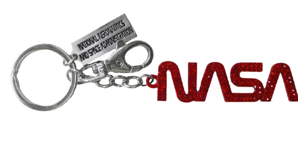 Outlet NASA Gear NASA Worm Logo - Glitter Keychain