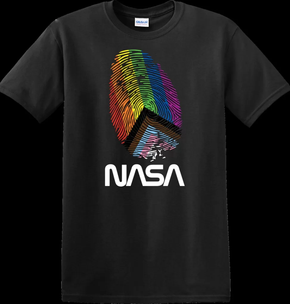 Cheap NASA Gear NASA Worm Logo - Pride Thumbprint T-Shirt