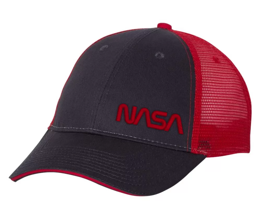 New NASA Gear NASA Worm Logo - Red And Dark Gray Trucker Hat