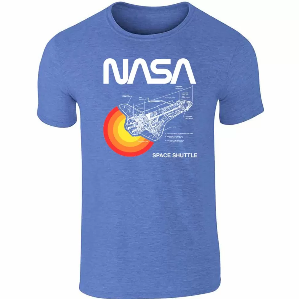 Cheap NASA Gear NASA Worm Logo - Space Shuttle Diagram T-Shirt