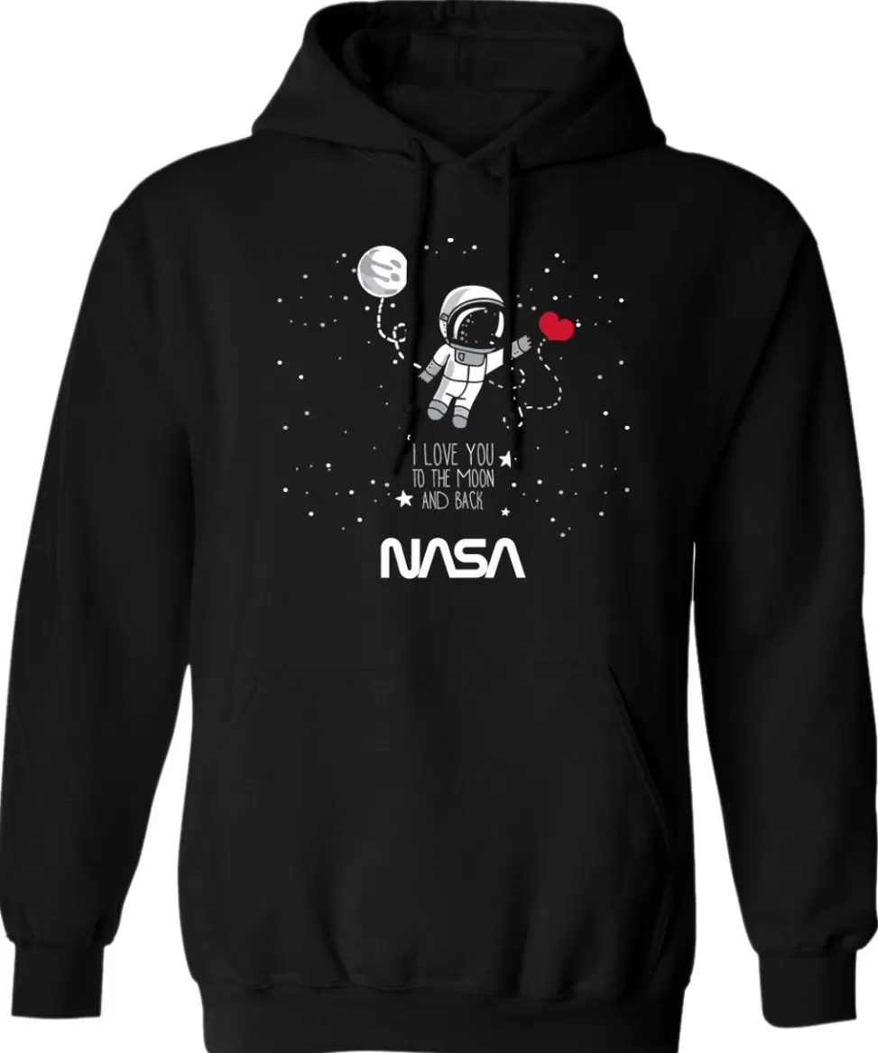 Flash Sale NASA Gear NASA Worm Logo - To The Moon and Back Adult Hoodie