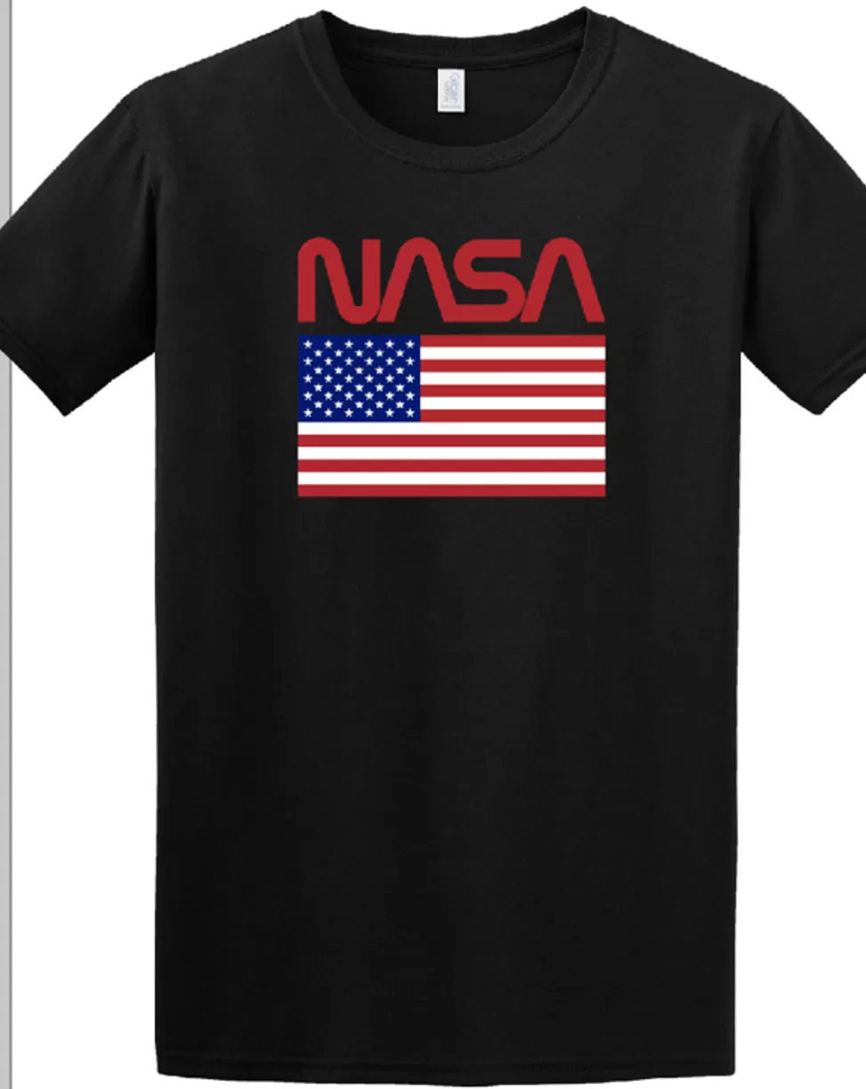 Online NASA Gear NASA Worm Logo - US Flag