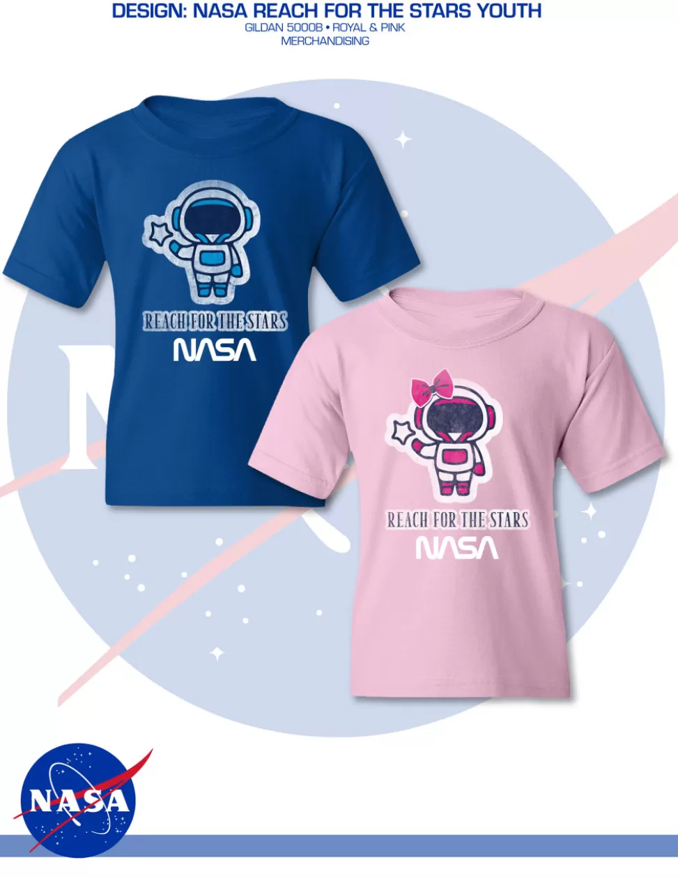 Discount NASA Gear NASA Worm Logo -Reach for the Stars Youth T-Shirt