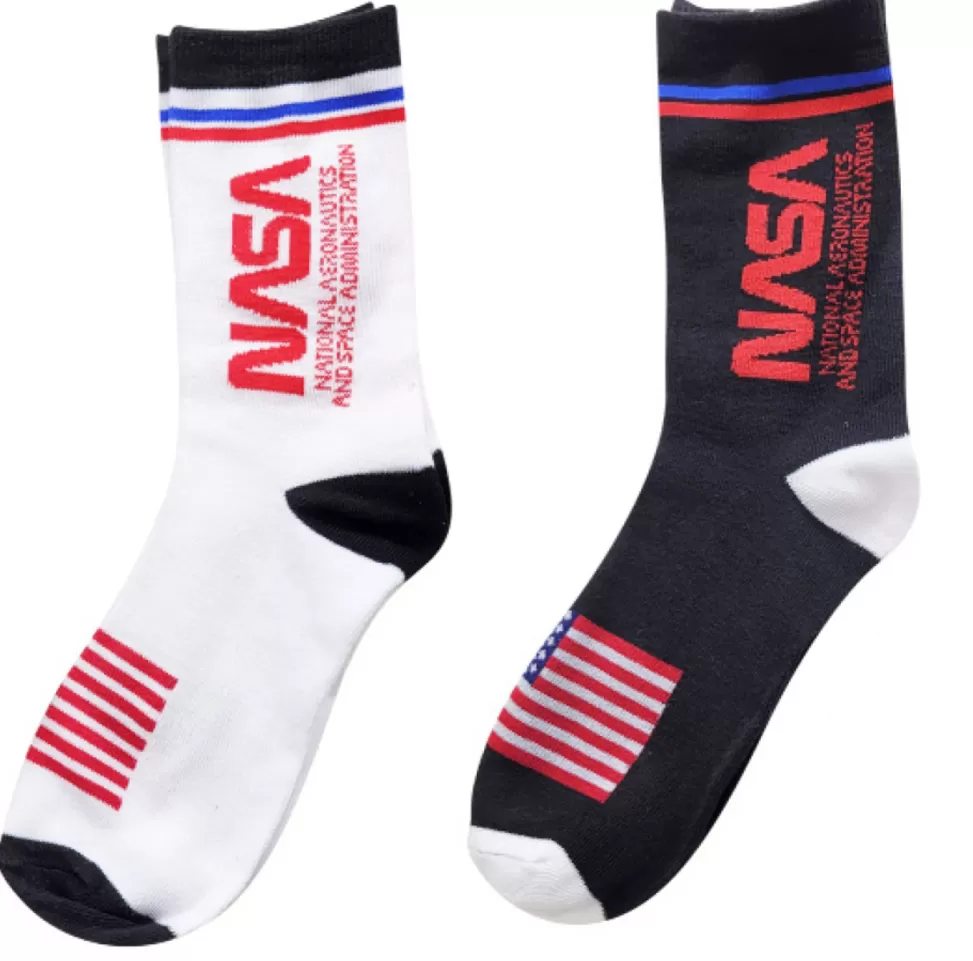 Sale NASA Gear NASA Worm Logo Socks with US Flag