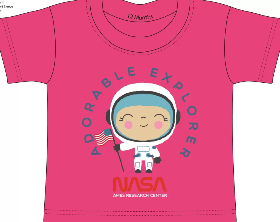 Outlet NASA Gear NASA Worm Logo with Ames - Adorable Explorer Baby & Youth T-Shirt