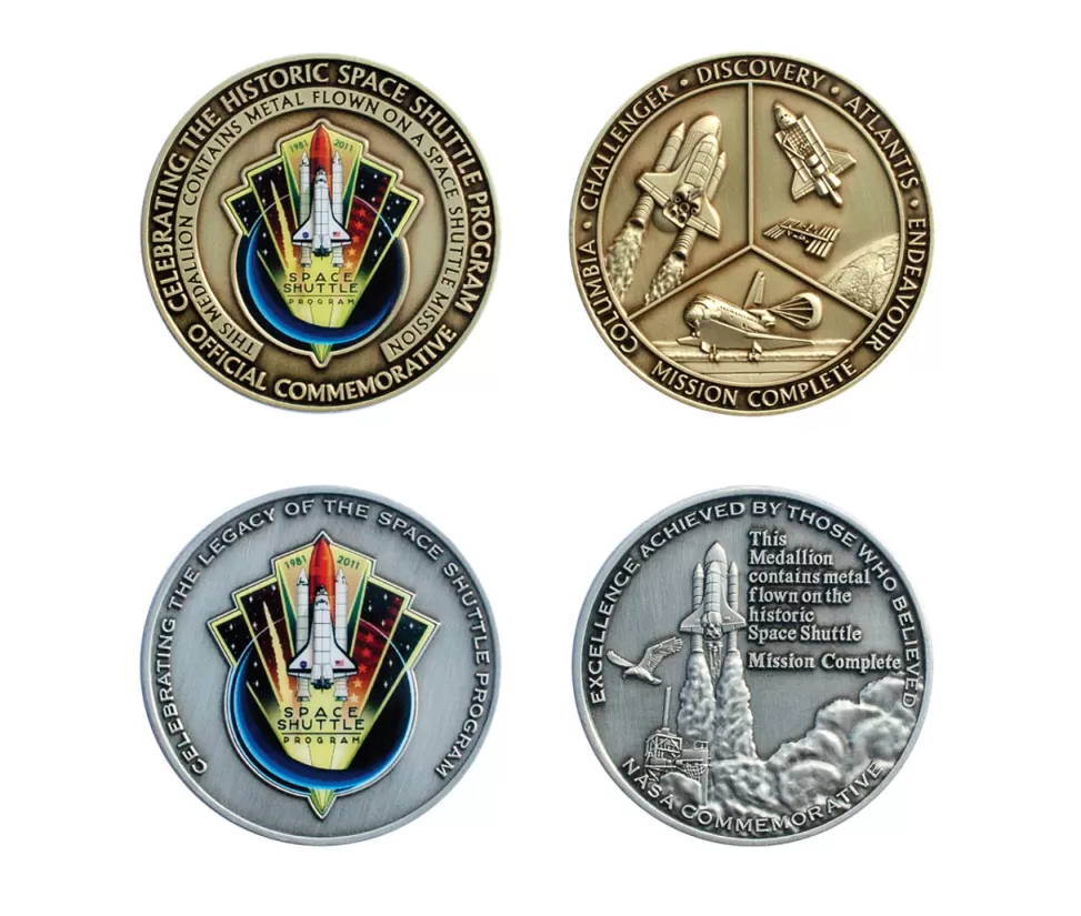 New NASA Gear Space Shuttle Colorized Medallion