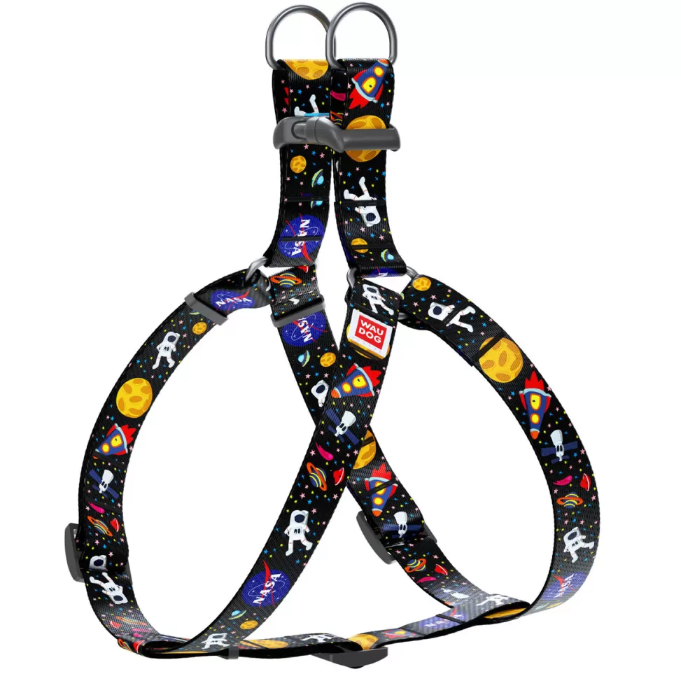 Cheap NASA Gear WAUDOG Nylon Pet Harness w/NASA Design and a Plastic Fastex Locking Buckle